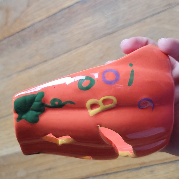 Ceramic pumpkin Halloween candle holder - Picture 3 of 7